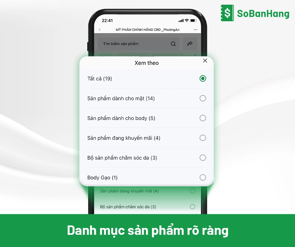 kinh doanh mỹ phẩm cần phân loại danh mục sản phẩm