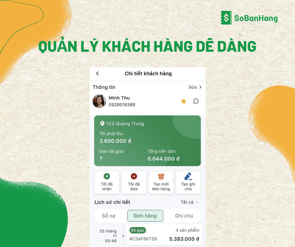 Quản lý khách hàng dễ dàng với Sổ Bán Hàng