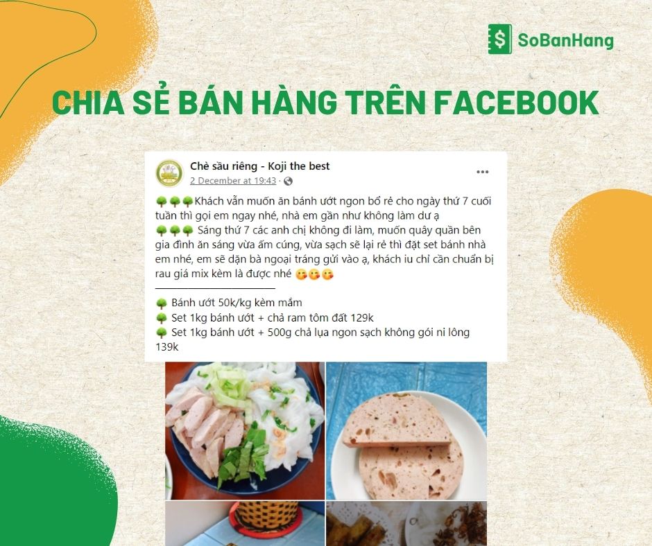 Chia sẻ bán hàng trên Facebook