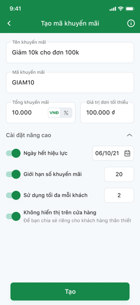 quản lý khuyến mãi