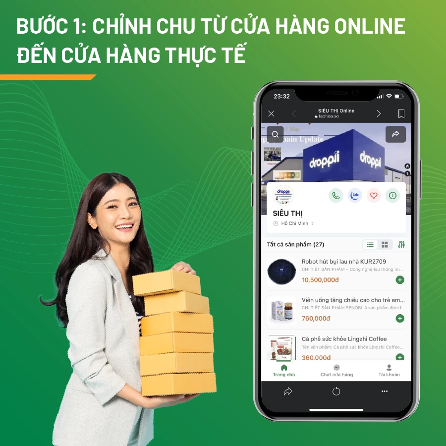 Từ cửa hàng online đến cửa hàng thực tế