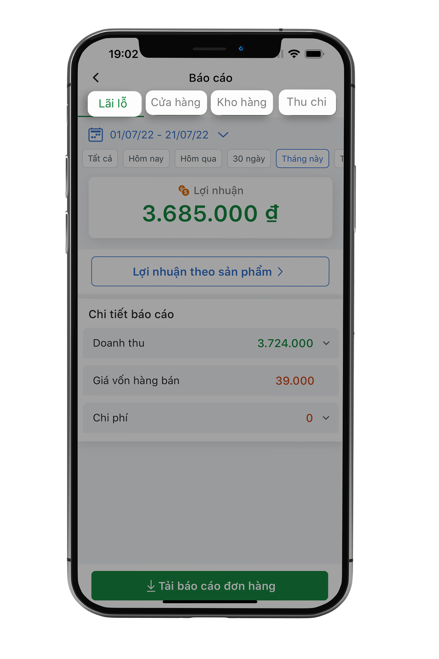 Bước 2: Xem các loại Báo cáo bán hàng