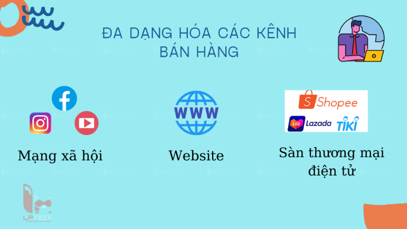 Đa dạng các kênh bán hàng giúp kinh doanh online hiệu quả. Đa dạng các kênh bán hàng giúp kinh doanh online hiệu quả - Nguồn LPTECH.