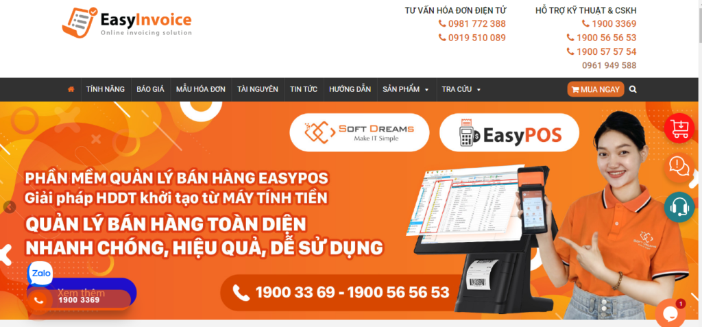 Phần mềm bán hàng in hóa đơn EASYINVOICE.