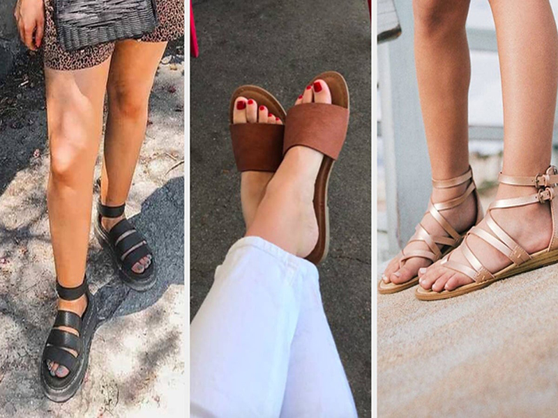 Giày dép đi biển: Giày sandal, dép quai hậu, dép xỏ ngón, …