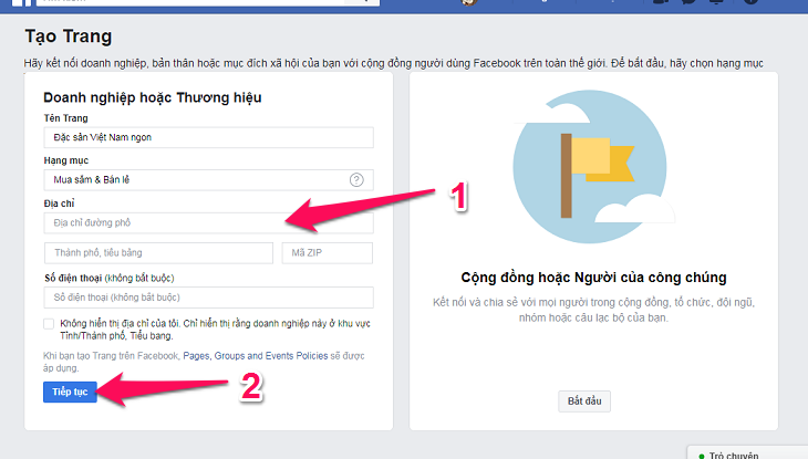 Hình: Cách tạo fanpage Facebook
Nguồn: Internet