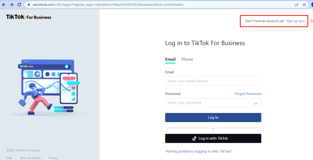 Để bắt đầu, bạn cần mở tài khoản TikTok.