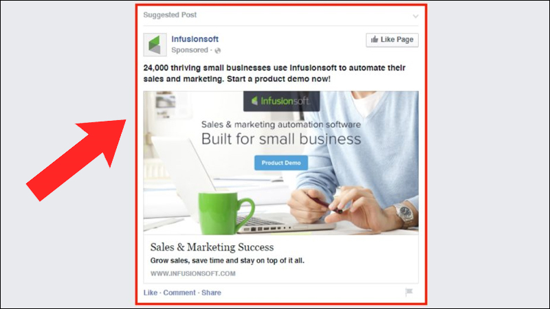 Các dạng quảng cáo phổ biến trên Facebook
Nguồn: Internet