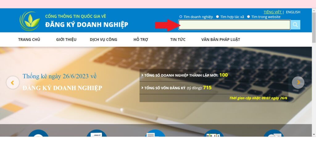 Hình: Tra cứu trên cổng thông tin quốc gia
Nguồn: Internet
