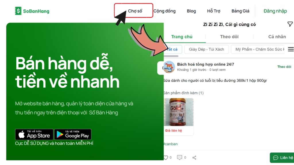 Hình: Mua và bán hàng cùng cộng đồng Chợ Sổ
Nguồn: Internet