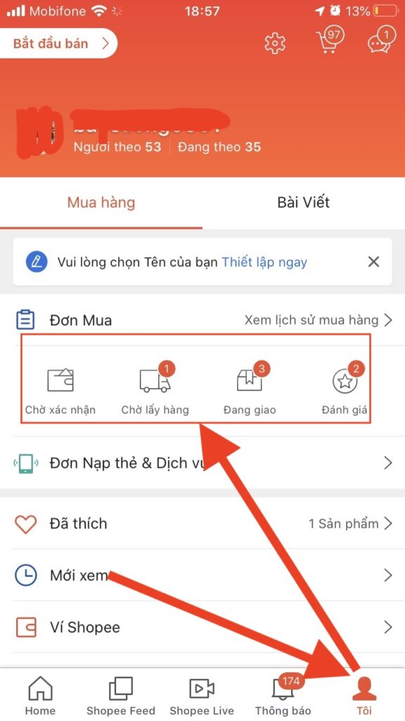 Hình: Theo dõi đơn hàng Shopee
Nguồn: Internet