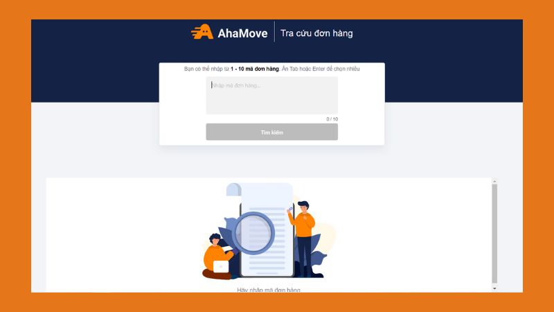 Hình: Tra cứu đơn hàng qua website AhaMove
Nguồn: Internet
