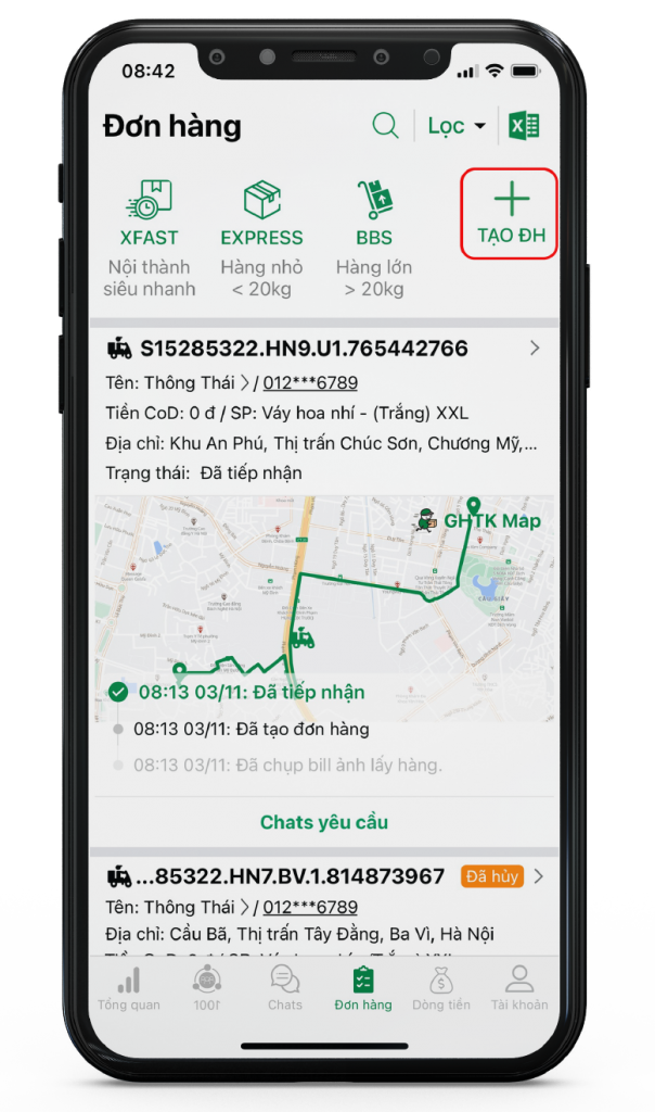 Hình: Đăng đơn hàng trên GHTK
Nguồn: Internet