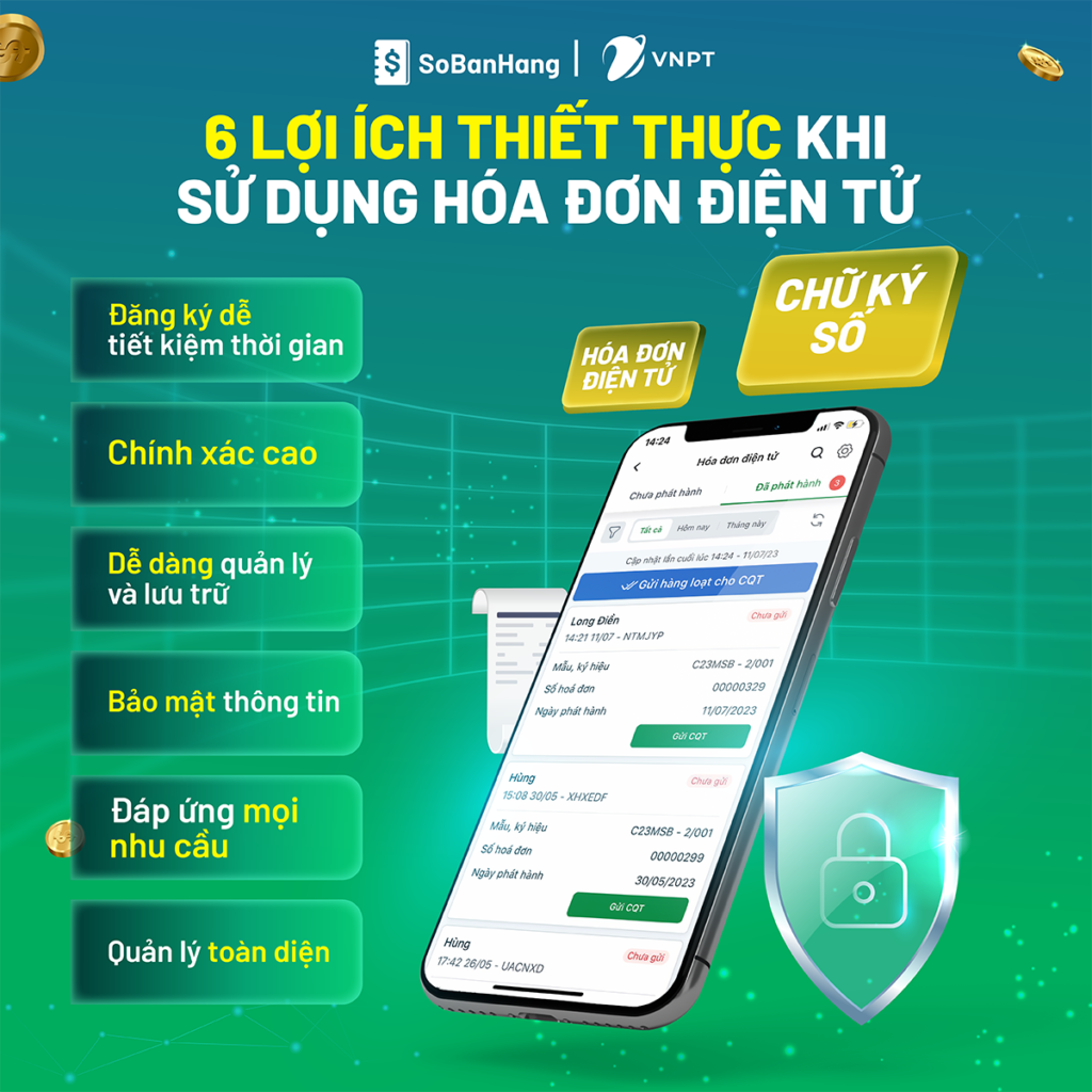 Đóng thuế đơn giản cùng dịch vụ hóa đơn điện tử từ máy tính tiền VNPT trên Sổ Bán Hàng.
