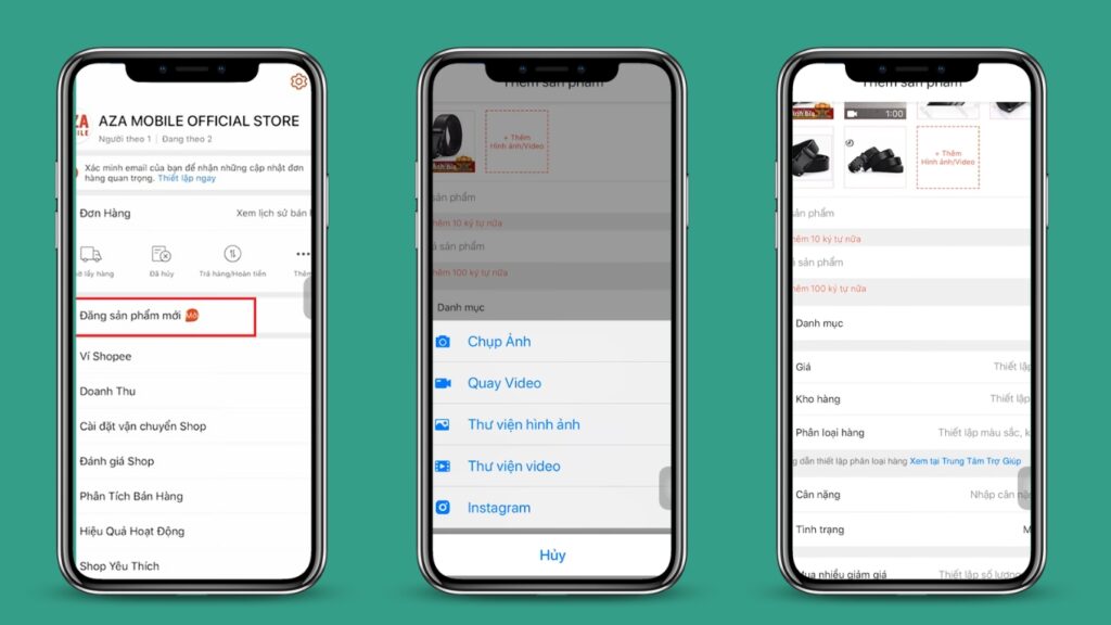 Hình: Cách đăng tải sản phẩm trên Shopee bằng điện thoại
Nguồn: Internet