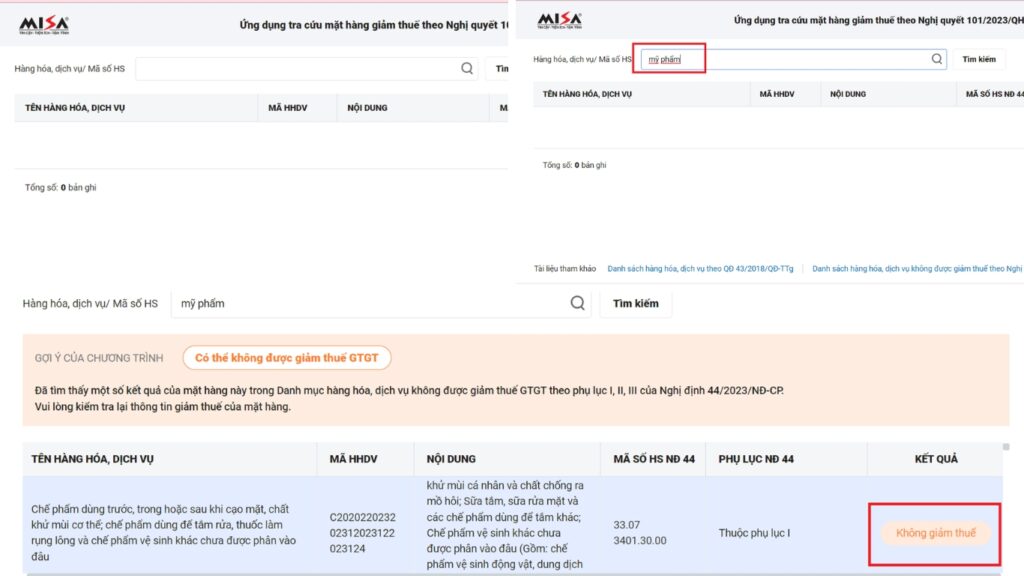 Hình: Sử dụng trang tra cứu online miễn phí Misa
Nguồn: Internet