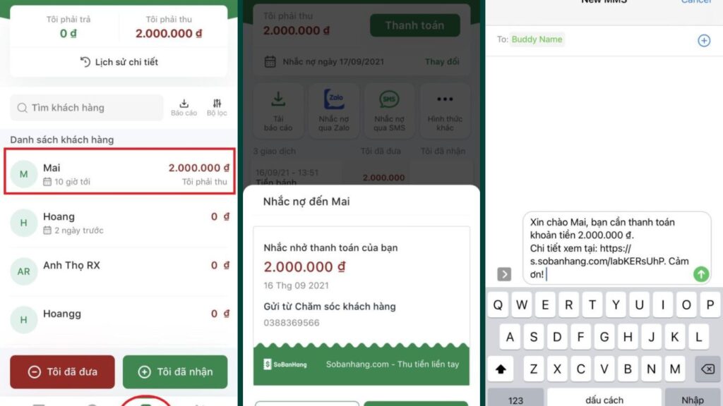 Hình: Tính năng nhắc nợ Sổ Bán Hàng
Nguồn: Internet