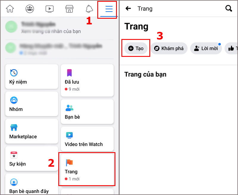 Hình: Hướng dẫn cách tạo page facebook bằng điện thoại
Nguồn: Internet