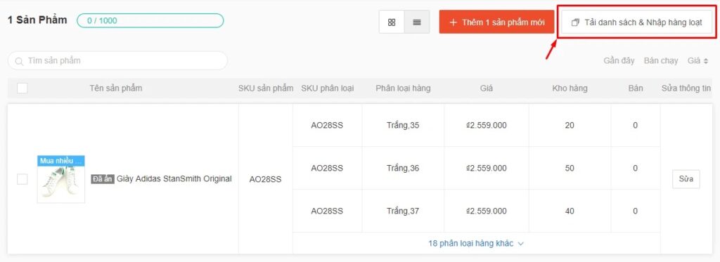 Hình: Đăng bài hàng loạt trên Shopee
Nguồn: Internet
