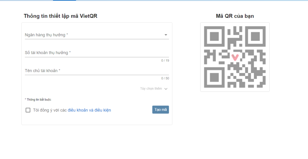 Hình: Tạo mã QR thanh toán bằng VietQR
Nguồn: Internet