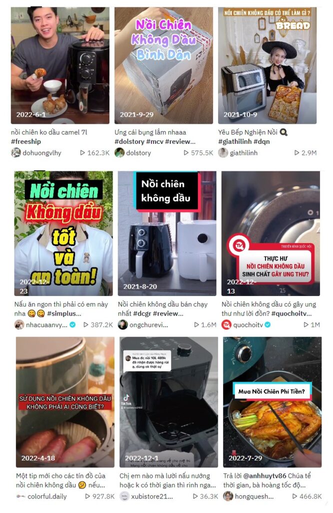 Hình: Bán đồ gia dụng trên TikTok
Nguồn: Internet