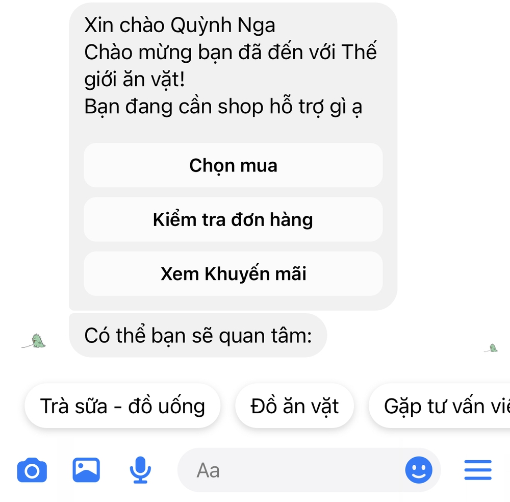 Hình: Bán hàng qua Messenger
Nguồn: Internet