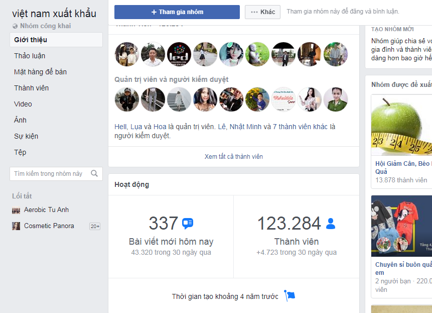 Hình: Bán hàng qua Facebook Group
Nguồn: Internet