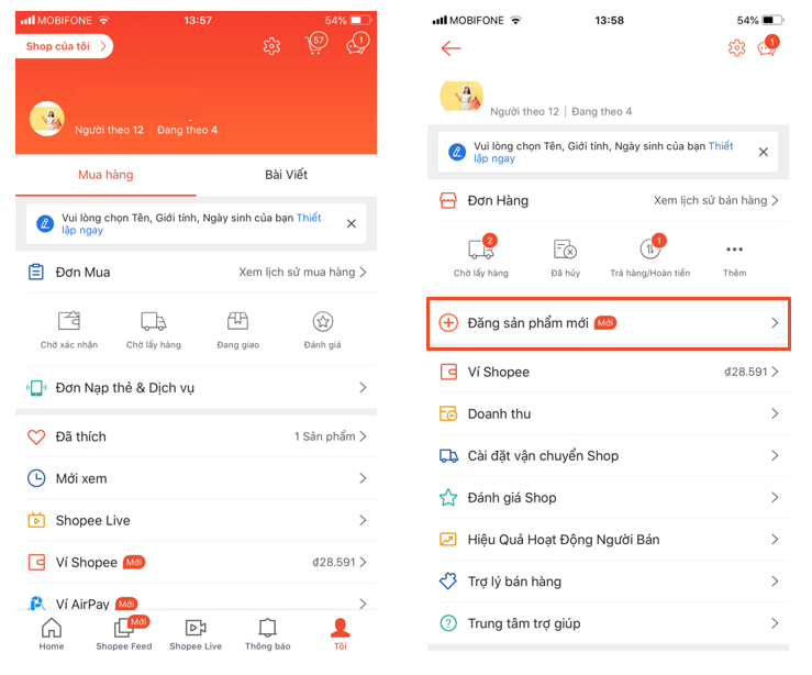 Hình: Cách đăng bài bán hàng trên Shopee bằng điện thoại
Nguồn: Internet