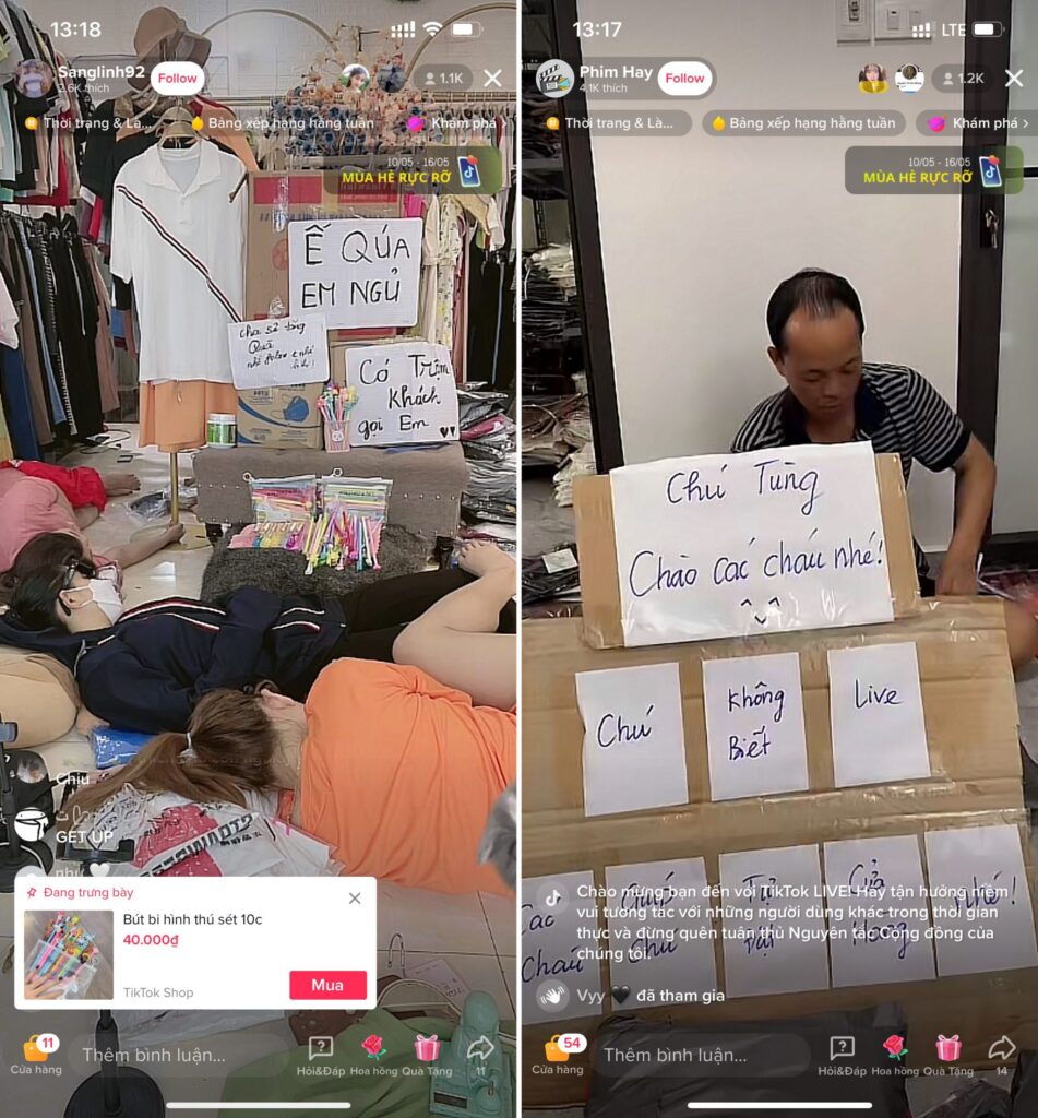 Hình: Livestream bán hàng trên TikTok với content vui nhộn
Nguồn: Internet