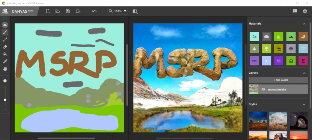 Hình: Vẽ tranh bằng NVIDIA Canvas
Nguồn: Internet
