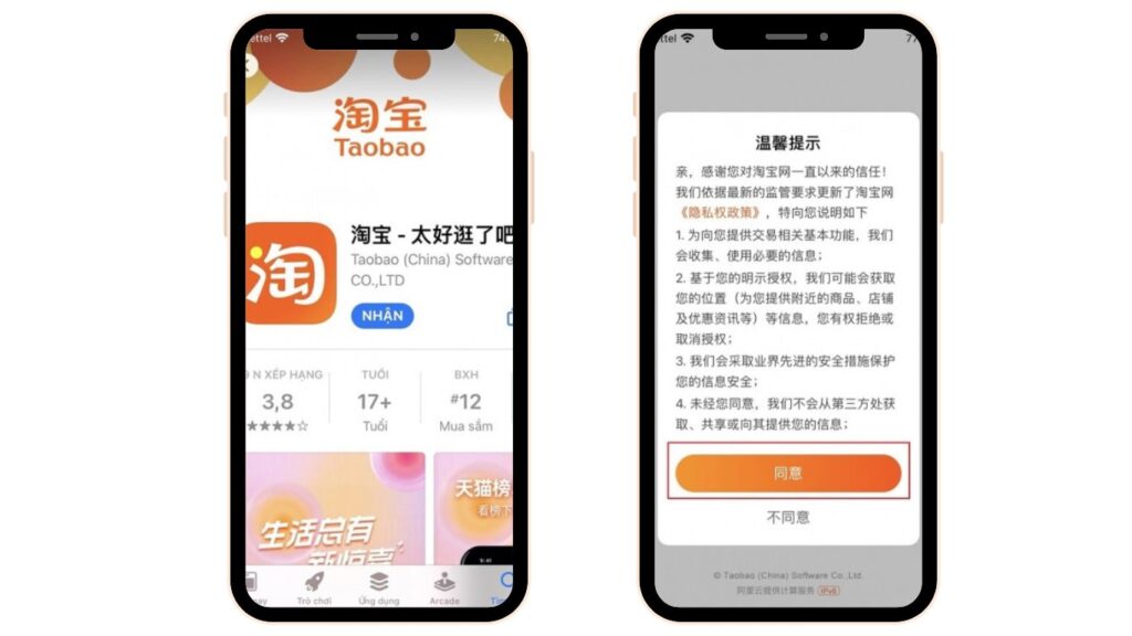 Hình: Tải ứng dụng và chấp nhận các điều khoản
Nguồn: Internet