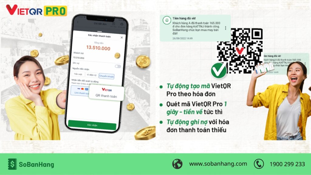 Hình: Tạo mã VietQR Pro ngay trên ứng dụng Sổ Bán Hàng