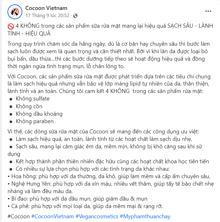 Hình: Chỉ ra lỗi sai trong quy trình rửa mặt
Nguồn: Cocoon Vietnam