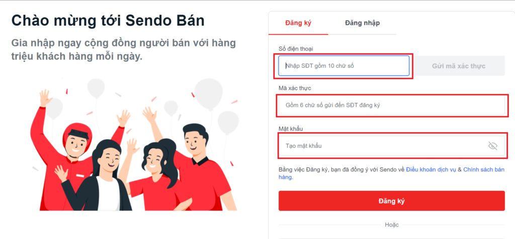 Hình: Đăng ký bán hàng bằng tài khoản mới
Nguồn: Internet