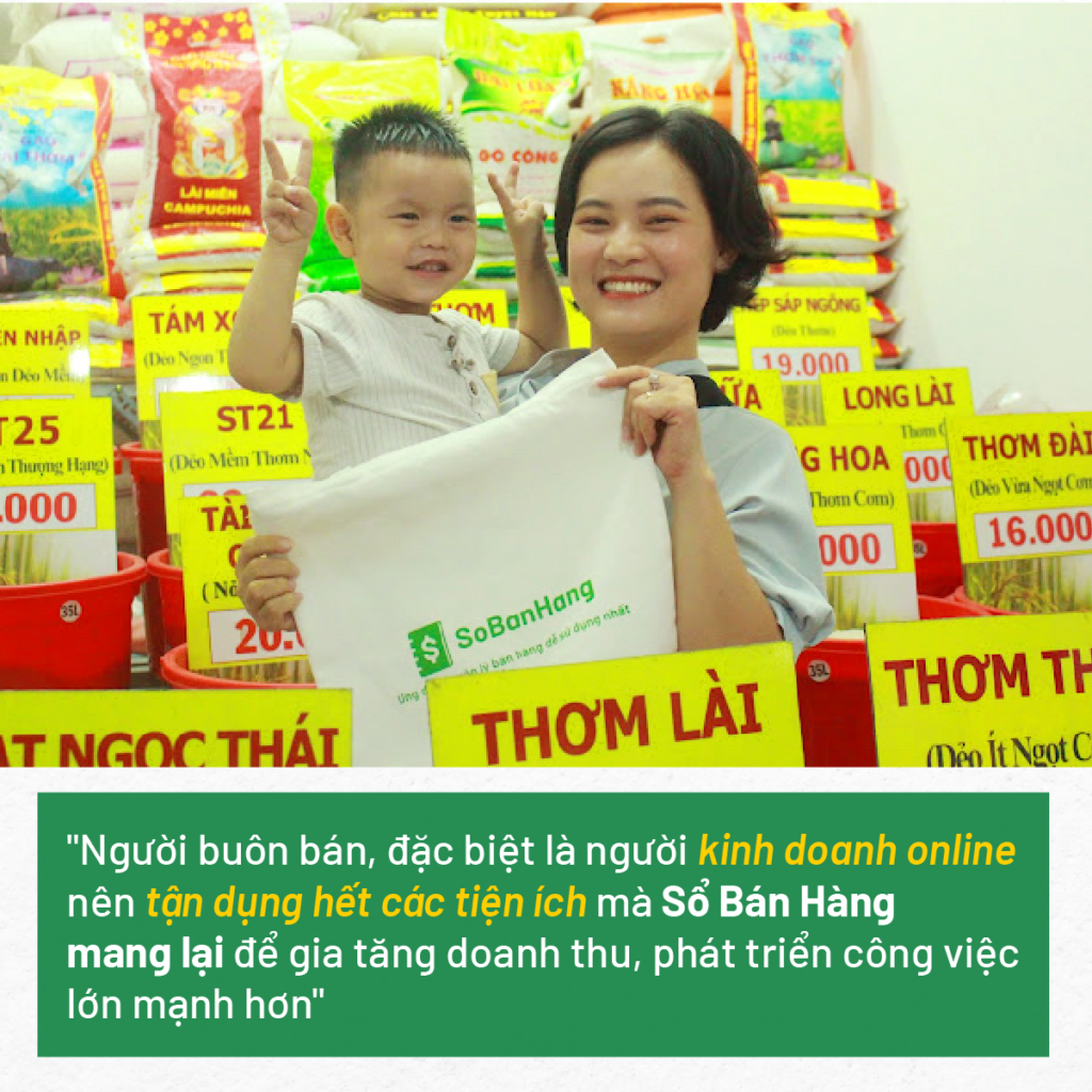 kinh doanh gạo cùng sổ bán hàng