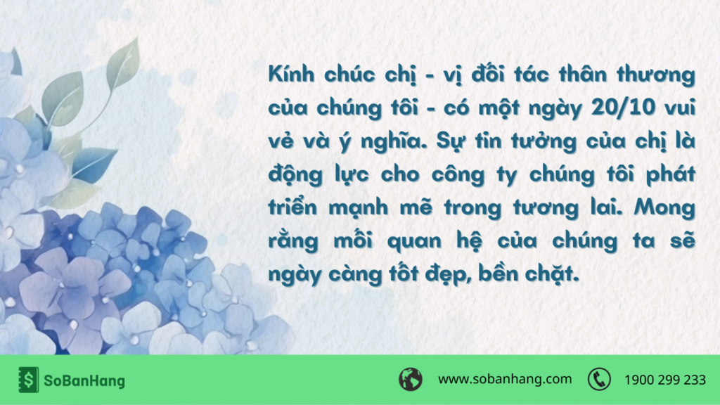 Hình: Caption chúc mừng 20/10 đến khách hàng thật ý nghĩa