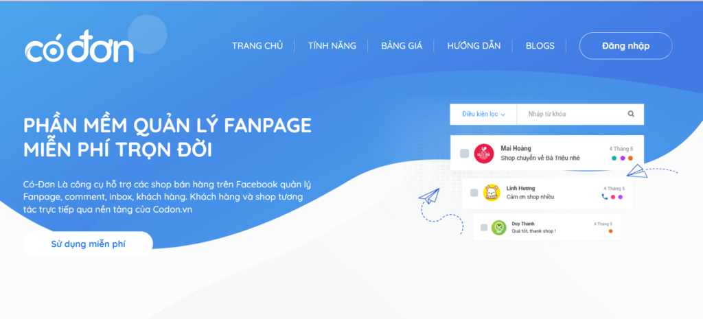 Codon - Phần mềm hỗ trợ bán hàng trên Facebook