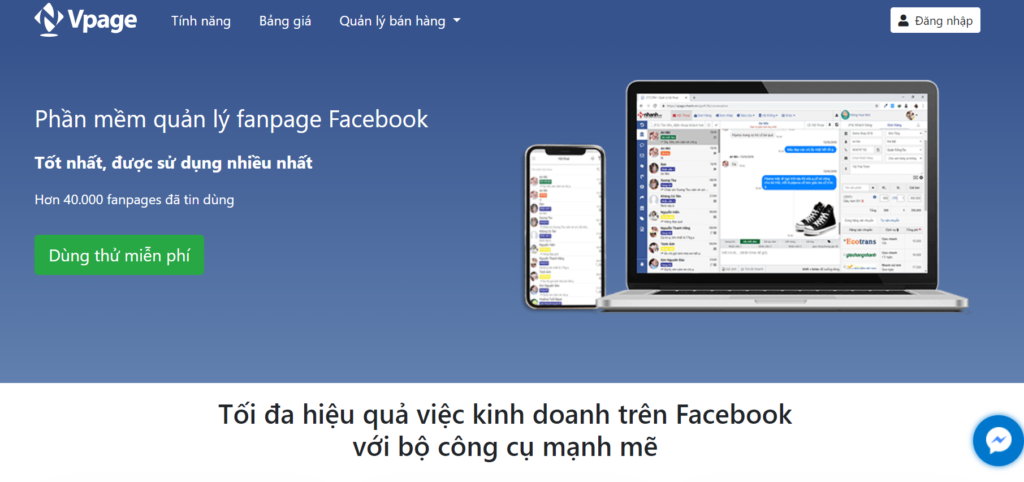 Phần mềm bán hàng trên Facebook - V page
