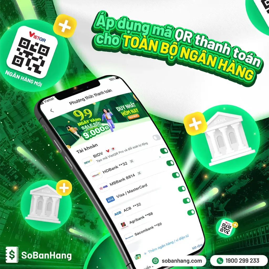 áp dụng mã qr thanh toán với các ngân hàng
