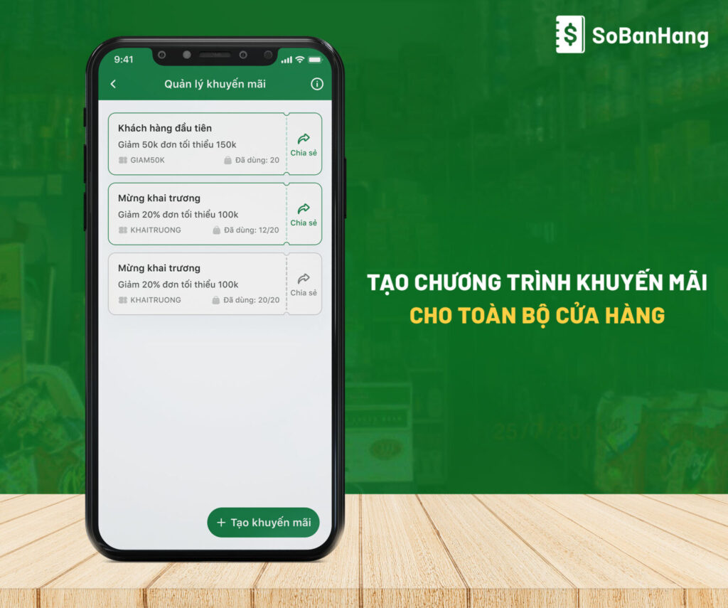 tạo khuyến mãi hiệu quả cùng Sổ Bán Hàng

