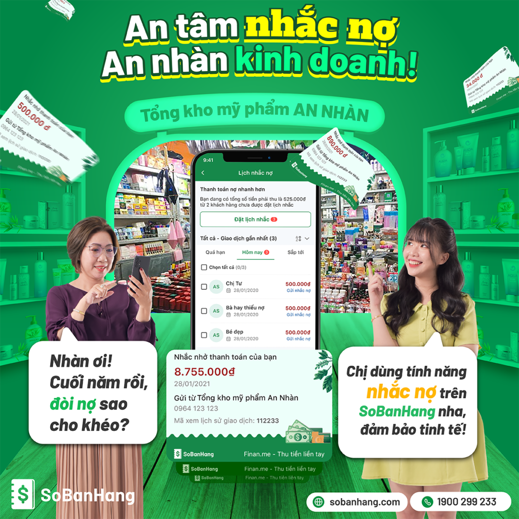 Nhắc nợ qua tính năng "Sổ nợ" cùng Sổ Bán Hàng