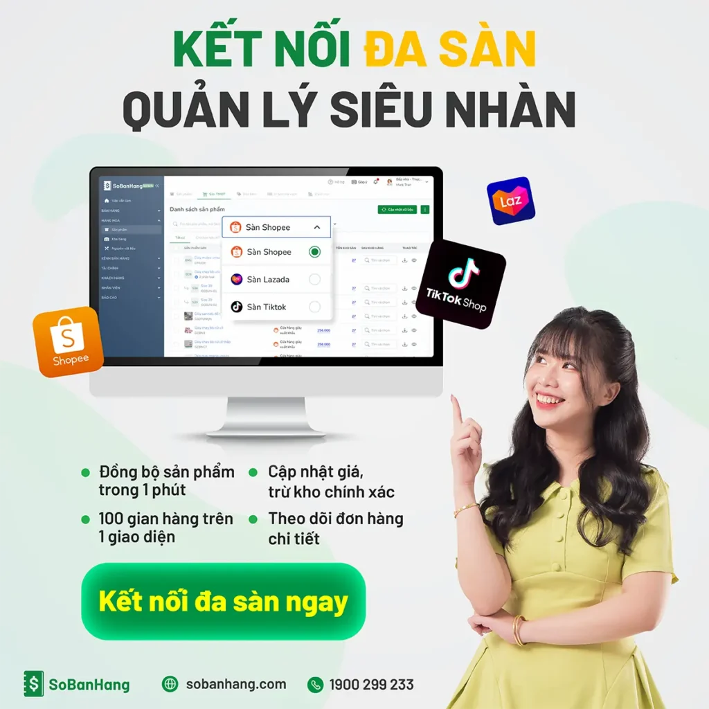 kết nối đa sàn, quản lý siêu nhàn với sổ bán hàng