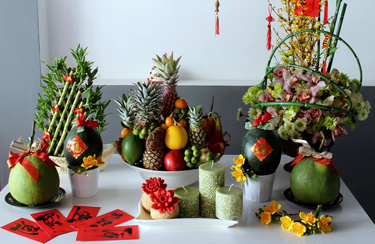 giỏ trái cây gần Tết