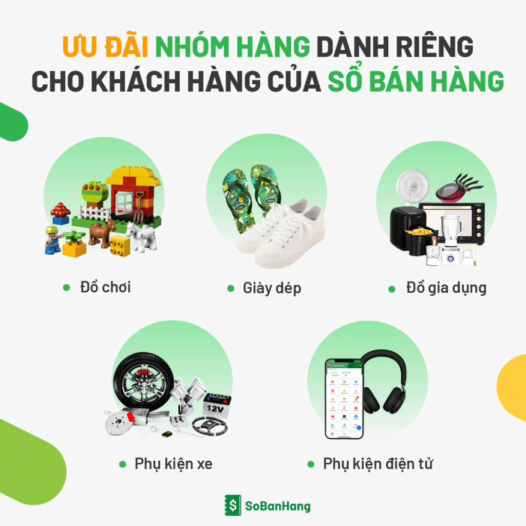 Hình: Ưu đãi nhóm hàng dành riêng cho khách hàng của Sổ Bán Hàng