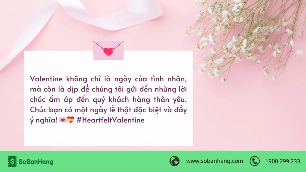 Hình: Mẫu lời chúc chăm sóc khách hàng ngày Valentine