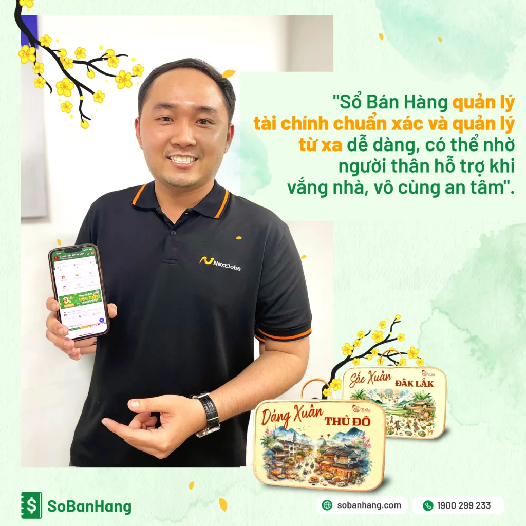 "Sổ Bán Hàng quản lý tài chính chuẩn xác và quản lý từ xa dễ dàng, có thể nhờ người thân hỗ trợ khi vắng nhà, vô cùng an tâm".