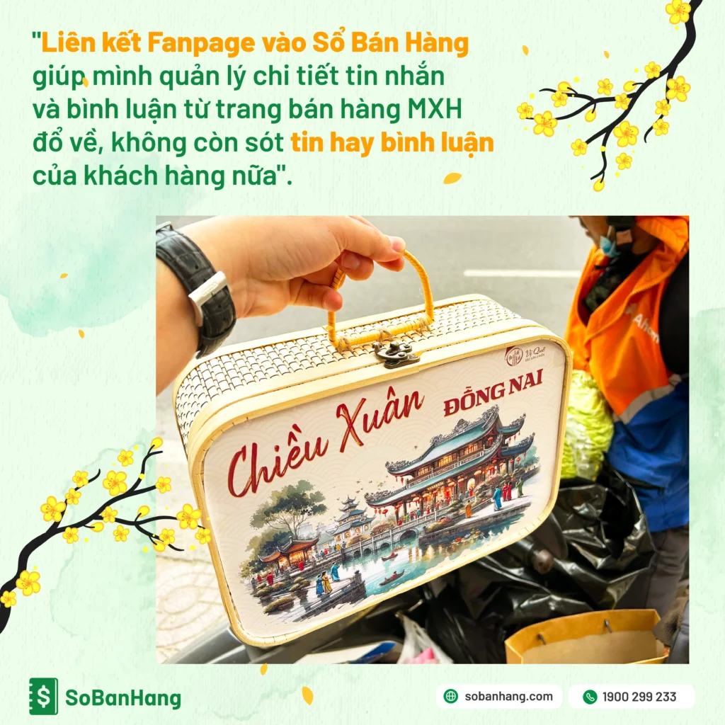 "Liên kết Fanpage vào Sổ Bán Hàng giúp mình quản lý chi tiết tin nhắn và bình luận từ trang bán hàng MXH đổ về, không còn sót tin hay bình luận của khách hàng nữa".