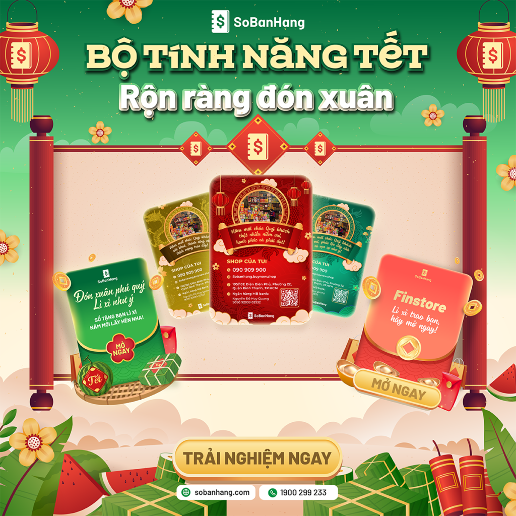 Bộ tính năng Tết trên Sổ Bán Hàng giúp cửa hàng thêm xông xênh ngày Tết.