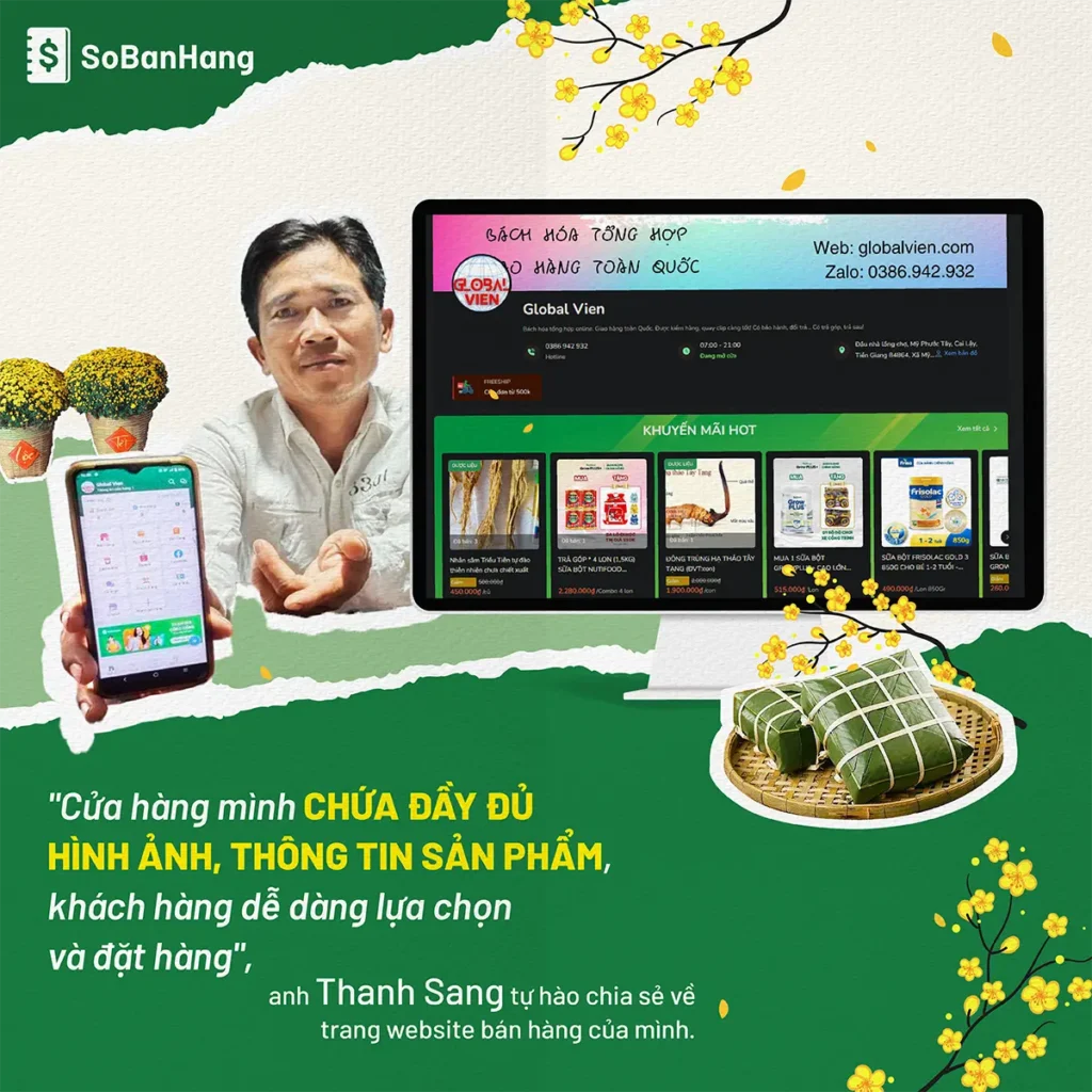 Không có cửa hàng, không có kho hàng đồ sộ như bao người khác, nhưng anh vẫn có trên Sổ Bán Hàng một cửa hàng bách hóa tổng hợp.