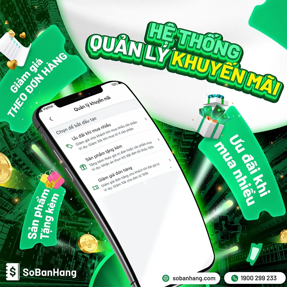 Quản lý khuyến mãi trên Sổ Bán Hàng.